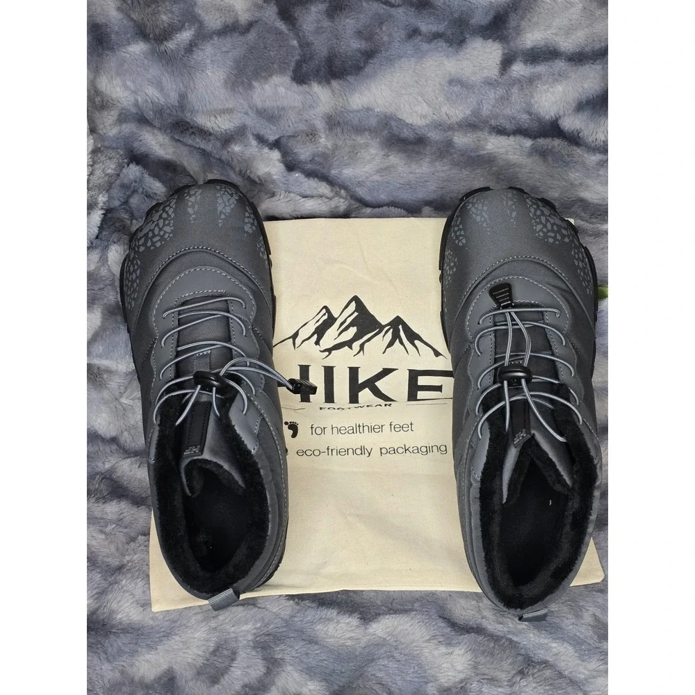 NWT HIKE FOOTWEAR Gray Vindra Flex Water Resistant Barefoot Boots men EU‎ 42/ 9